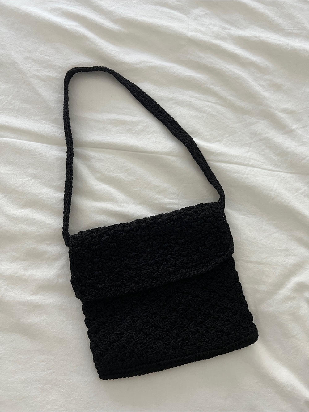 Barney’s New York Black Crochet Shoulder Bag